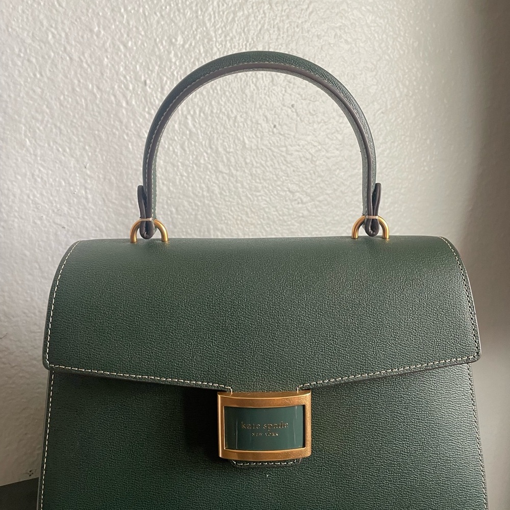 Kate Spade Green Satchel with Gold Buckle